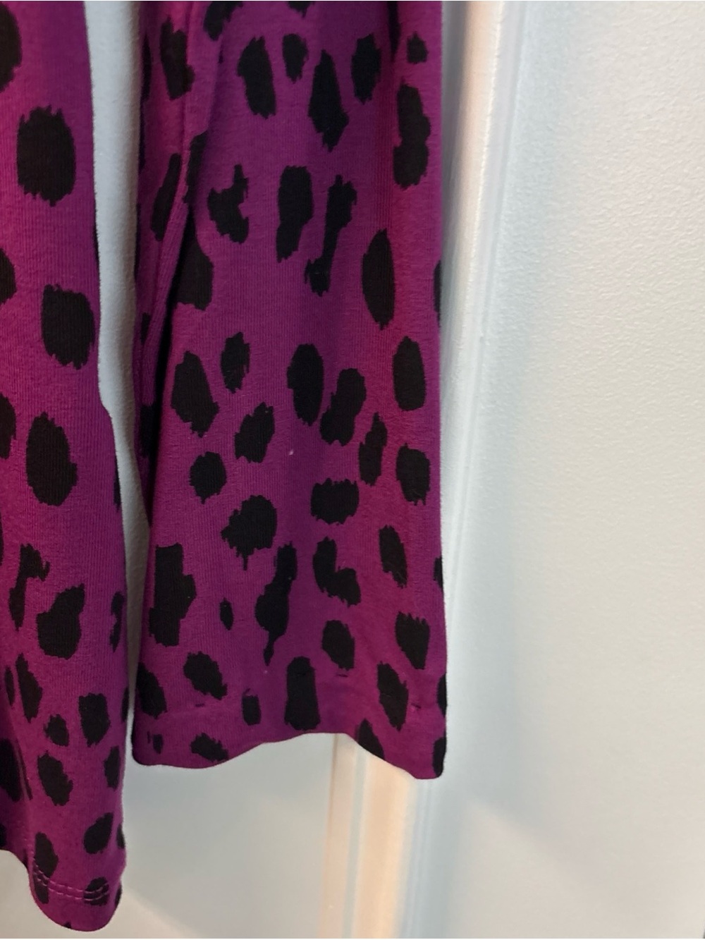Chico's Purple Pink Animal-Print Long Sleeve Top - Picture 4 of 5